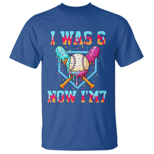 I Was 6 Now I'm 7 T Shirt Baseball Ice Cream Drip Number 67 Player 67th Birthday TS14 Royal Blue Print Your Wear