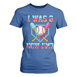 I Was 6 Now I'm 7 T Shirt For Women Baseball Ice Cream Drip Number 67 Player 67th Birthday TS14 Royal Blue Print Your Wear