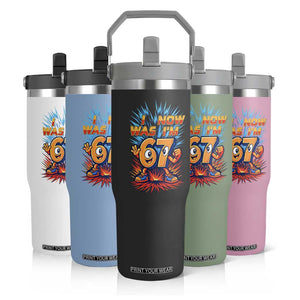 I Was 6 Now I'm 7 Italian Brainrot Meme Gift for Boy Kid Flip Straw Tumbler TS14 Print Your Wear