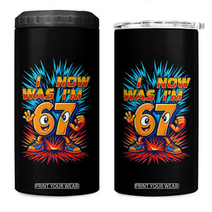I Was 6 Now I'm 7 Italian Brainrot Meme Gift for Boy Kid 4 in 1 Can Cooler Tumbler TS14 One Size: 16 oz Black Print Your Wear