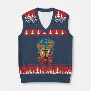 I Was 6 Now I'm 7 Italian Brainrot Meme Gift for Boy Kid V-Neck Knit Sweater Vest TS14 Navy Red Print Your Wear
