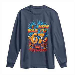I Was 6 Now I'm 7 Italian Brainrot Meme Gift for Boy Kid Long Sleeve Shirt TS14 Navy Print Your Wear