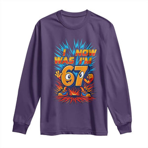I Was 6 Now I'm 7 Italian Brainrot Meme Gift for Boy Kid Long Sleeve Shirt TS14 Purple Print Your Wear