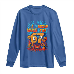 I Was 6 Now I'm 7 Italian Brainrot Meme Gift for Boy Kid Long Sleeve Shirt TS14 Royal Blue Print Your Wear