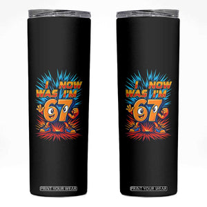 I Was 6 Now I'm 7 Italian Brainrot Meme Gift for Boy Kid Skinny Tumbler TS14 Black Print Your Wear