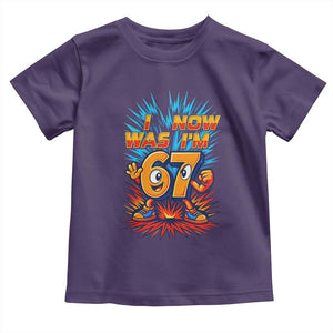 I Was 6 Now I'm 7 Italian Brainrot Meme Gift for Boy Kid Toddler T Shirt TS14 Purple Print Your Wear