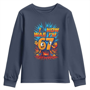 I Was 6 Now I'm 7 Italian Brainrot Meme Gift for Boy Kid Youth Sweatshirt TS14 Navy Print Your Wear