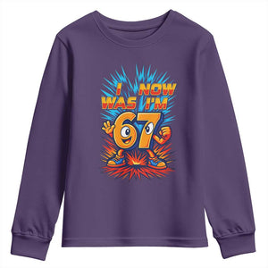 I Was 6 Now I'm 7 Italian Brainrot Meme Gift for Boy Kid Youth Sweatshirt TS14 Purple Print Your Wear