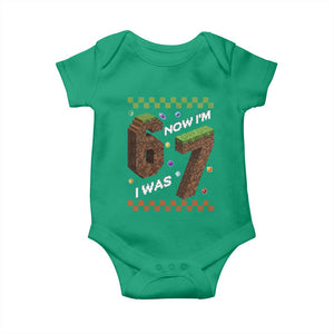 7th Birthday I Was 6 Now Im 7 Baby Onesie Unlocked 67 Boys Kids Youth TS14 Irish Green Print Your Wear