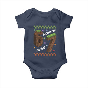 7th Birthday I Was 6 Now Im 7 Baby Onesie Unlocked 67 Boys Kids Youth TS14 Navy Print Your Wear