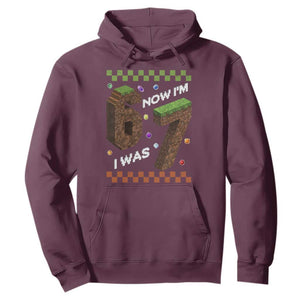 7th Birthday I Was 6 Now Im 7 Hoodie Unlocked 67 Boys Kids Youth TS14 Maroon Print Your Wear