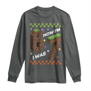 7th Birthday I Was 6 Now Im 7 Long Sleeve Shirt Unlocked 67 Boys Kids Youth TS14 Dark Heather Print Your Wear