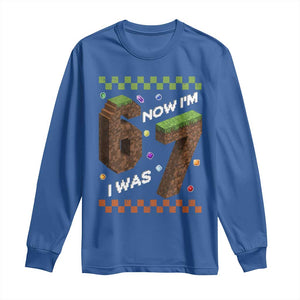 7th Birthday I Was 6 Now Im 7 Long Sleeve Shirt Unlocked 67 Boys Kids Youth TS14 Royal Blue Print Your Wear