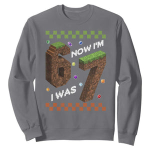 7th Birthday I Was 6 Now Im 7 Sweatshirt Unlocked 67 Boys Kids Youth TS14 Charcoal Print Your Wear