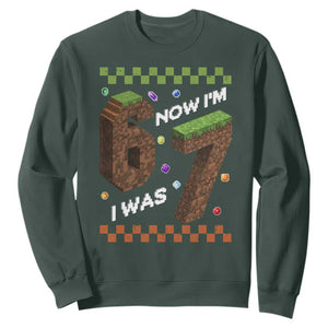 7th Birthday I Was 6 Now Im 7 Sweatshirt Unlocked 67 Boys Kids Youth TS14 Dark Forest Green Print Your Wear