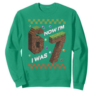 7th Birthday I Was 6 Now Im 7 Sweatshirt Unlocked 67 Boys Kids Youth TS14 Irish Green Print Your Wear