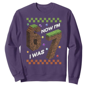 7th Birthday I Was 6 Now Im 7 Sweatshirt Unlocked 67 Boys Kids Youth TS14 Purple Print Your Wear
