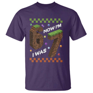 7th Birthday I Was 6 Now Im 7 T Shirt Unlocked 67 Boys Kids Youth TS14 Purple Print Your Wear