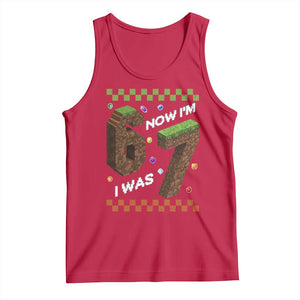 7th Birthday I Was 6 Now Im 7 Tank Top Unlocked 67 Boys Kids Youth TS14 Red Print Your Wear