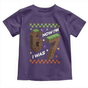 7th Birthday I Was 6 Now Im 7 Toddler T Shirt Unlocked 67 Boys Kids Youth TS14 Purple Print Your Wear