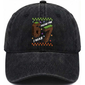 7th Birthday I Was 6 Now Im 7 Washed Cotton Baseball Cap Unlocked 67 Boys Kids Youth