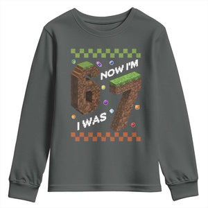 7th Birthday I Was 6 Now Im 7 Youth Sweatshirt Unlocked 67 Boys Kids Youth TS14 Dark Heather Print Your Wear