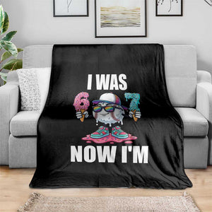 I Was 6 Now I'm 7 Throw Blanket Baseball Ice Cream Drip Number 67 Player TS14 Print Your Wear