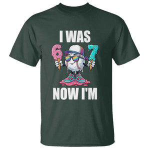 I Was 6 Now I'm 7 T Shirt Baseball Ice Cream Drip Number 67 Player TS14 Dark Forest Green Print Your Wear