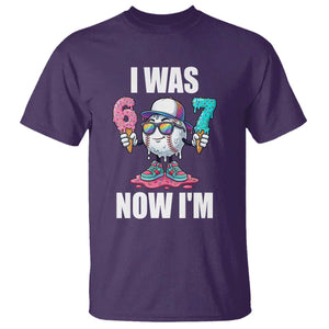 I Was 6 Now I'm 7 T Shirt Baseball Ice Cream Drip Number 67 Player TS14 Purple Print Your Wear