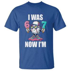 I Was 6 Now I'm 7 T Shirt Baseball Ice Cream Drip Number 67 Player TS14 Royal Blue Print Your Wear