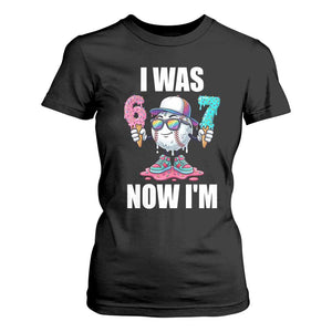 I Was 6 Now I'm 7 T Shirt For Women Baseball Ice Cream Drip Number 67 Player TS14 Black Print Your Wear