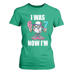 I Was 6 Now I'm 7 T Shirt For Women Baseball Ice Cream Drip Number 67 Player TS14 Irish Green Print Your Wear