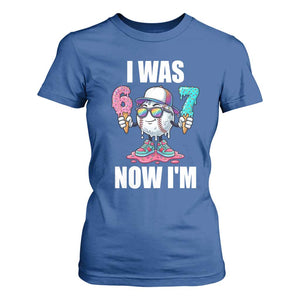 I Was 6 Now I'm 7 T Shirt For Women Baseball Ice Cream Drip Number 67 Player TS14 Royal Blue Print Your Wear