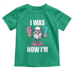 I Was 6 Now I'm 7 Toddler T Shirt Baseball Ice Cream Drip Number 67 Player
