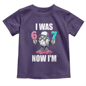 I Was 6 Now I'm 7 Toddler T Shirt Baseball Ice Cream Drip Number 67 Player