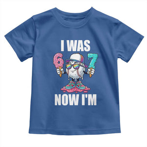 I Was 6 Now I'm 7 Toddler T Shirt Baseball Ice Cream Drip Number 67 Player