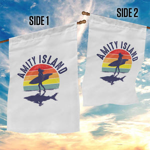 Amity Island Garden Flag Retro Surfing Board Humor TS14 Print Your Wear