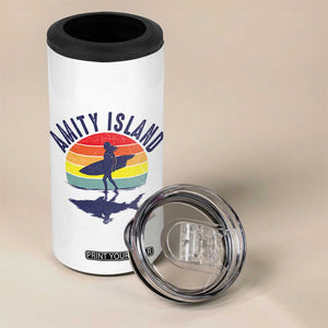 Amity Island 4 in 1 Can Cooler Tumbler Retro Surfing Board Humor TS14 Print Your Wear