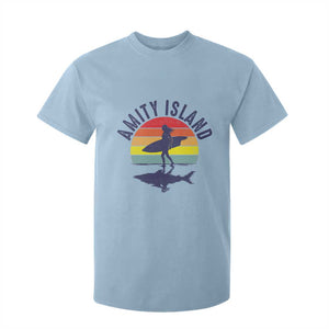 Amity Island T Shirt For Kid Retro Surfing Board Humor TS14 Light Blue Print Your Wear