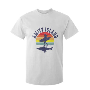 Amity Island T Shirt For Kid Retro Surfing Board Humor TS14 White Print Your Wear