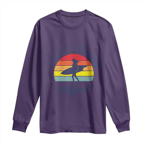 Amity Island Long Sleeve Shirt Retro Surfing Board Humor TS14 Purple Print Your Wear