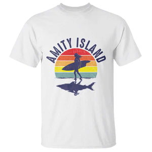 Amity Island T Shirt Retro Surfing Board Humor TS14 White Print Your Wear