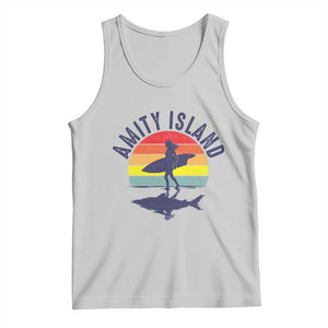 Amity Island Tank Top Retro Surfing Board Humor TS14 Ash Print Your Wear