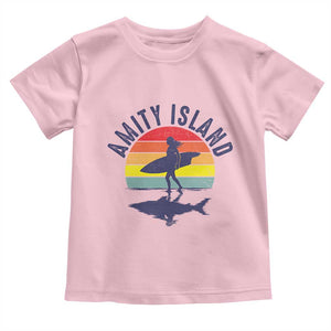 Amity Island Toddler T Shirt Retro Surfing Board Humor TS14 Light Pink Print Your Wear