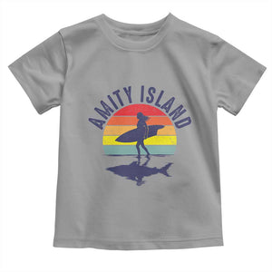 Amity Island Toddler T Shirt Retro Surfing Board Humor TS14 Sport Gray Print Your Wear