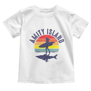Amity Island Toddler T Shirt Retro Surfing Board Humor TS14 White Print Your Wear