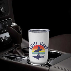 Amity Island Tumbler Cup Retro Surfing Board Humor TS14 Print Your Wear