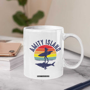 Amity Island Coffee Mug Retro Surfing Board Humor TS14 Print Your Wear