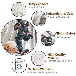 Funny Bigfoot Baseball Throw Blanket Sasquatch American Flag Ice Cream TS14 Print Your Wear