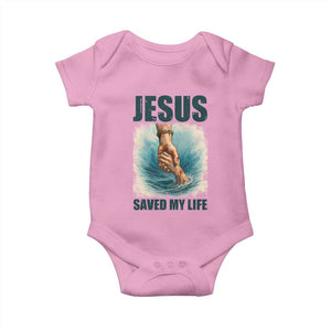 Jesus Saved My Life Baby Onesie Christian Bible Verse TS14 Light Pink Print Your Wear